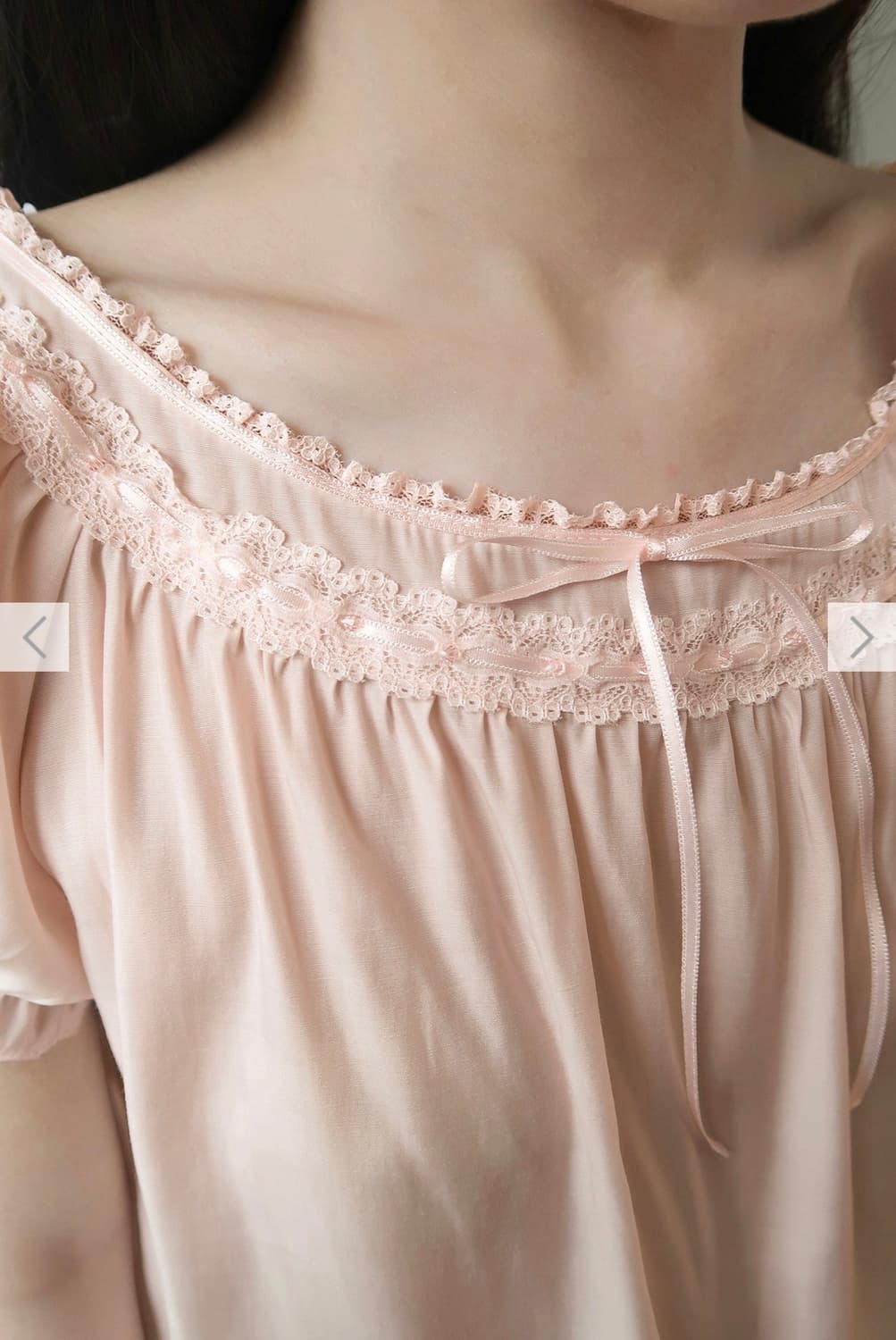 SN Babydoll Beaded Blouse (Apricot) 상품이미지5