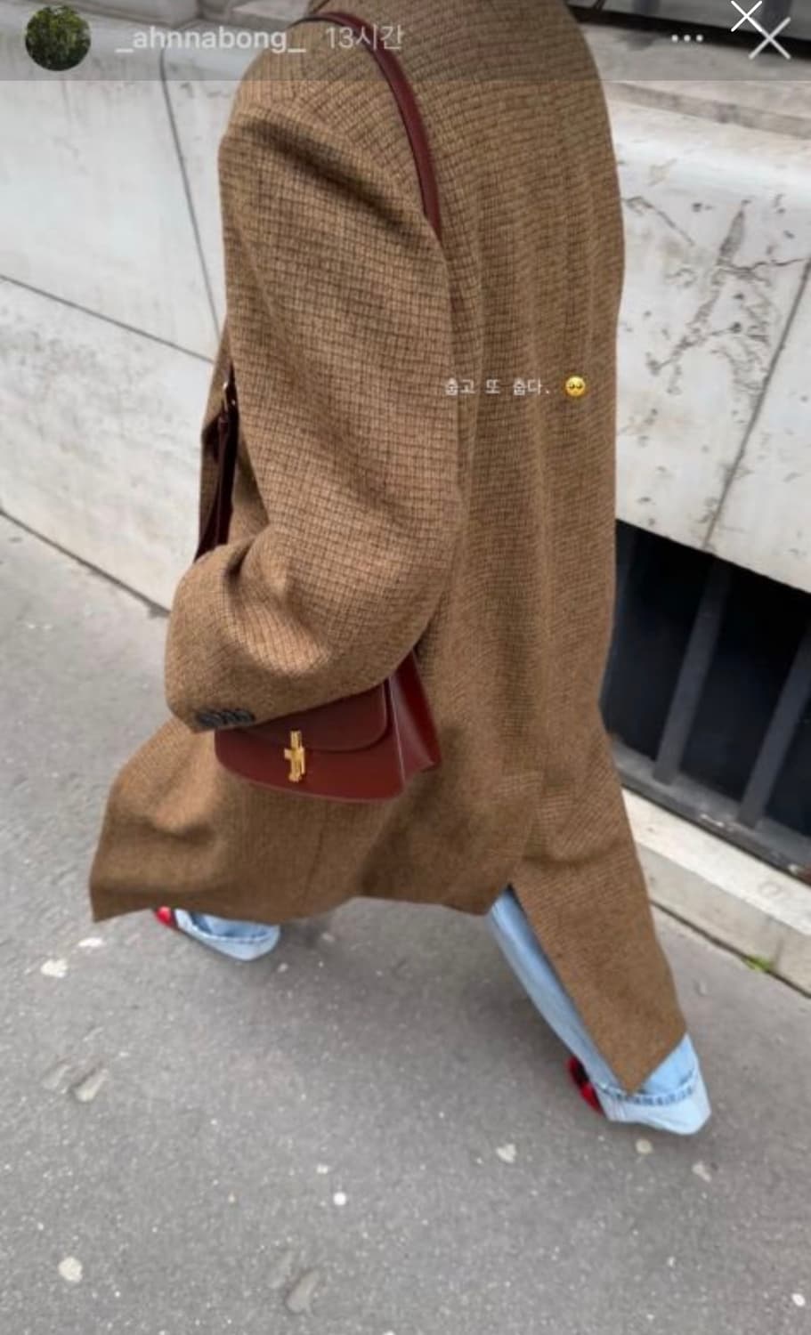 에토스 브라운체크 롱코트 상품이미지3