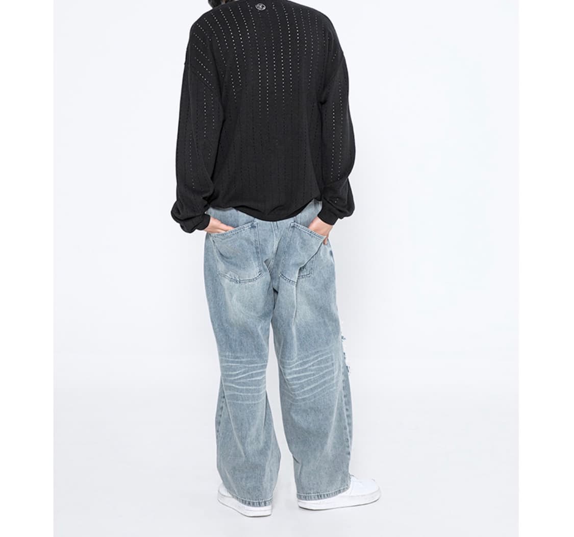 XTONZ DESTROYED DENIM PANTS 상품이미지2