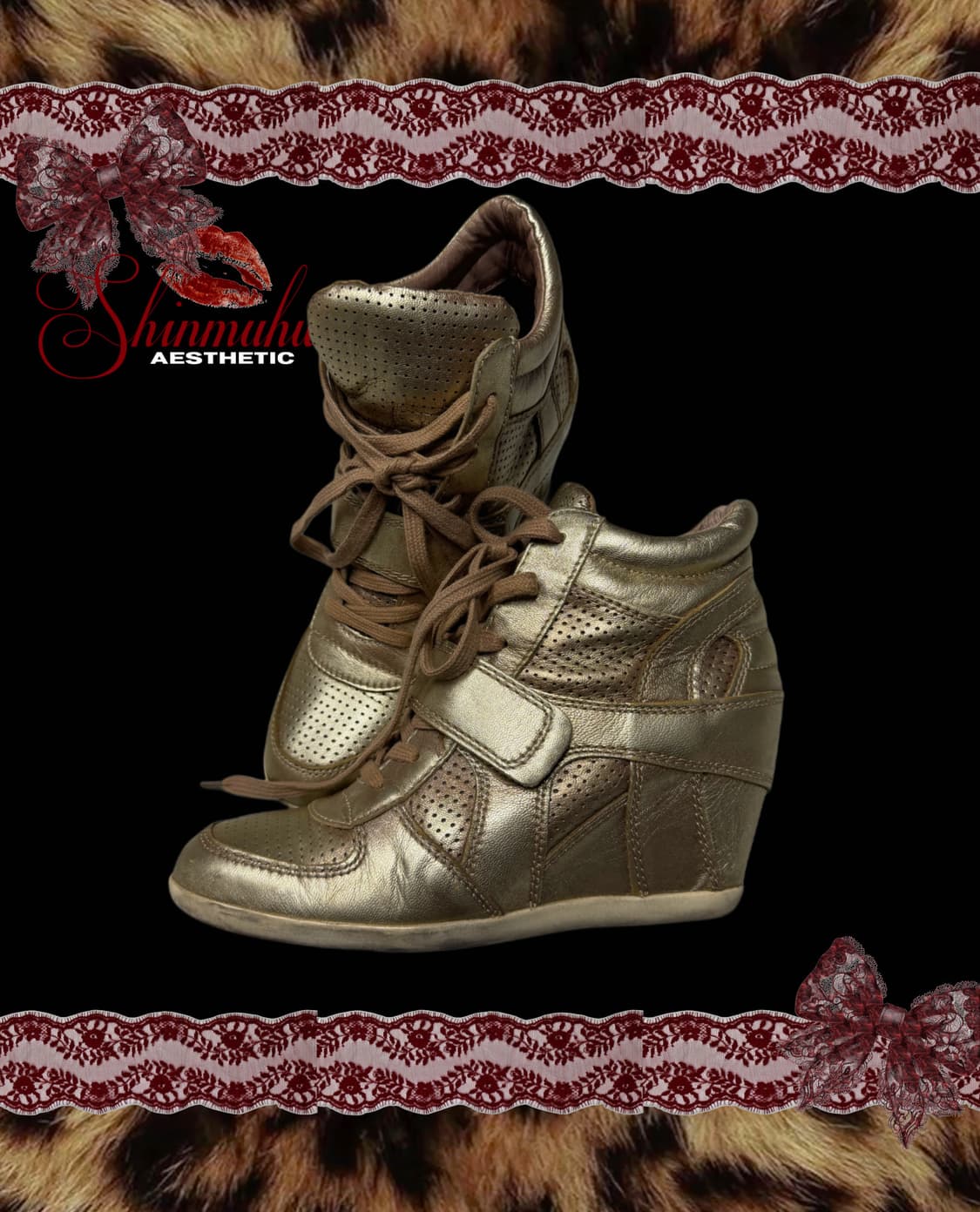 ASH 보위 웨지힐 하이탑 스니커즈 골드 상품이미지2