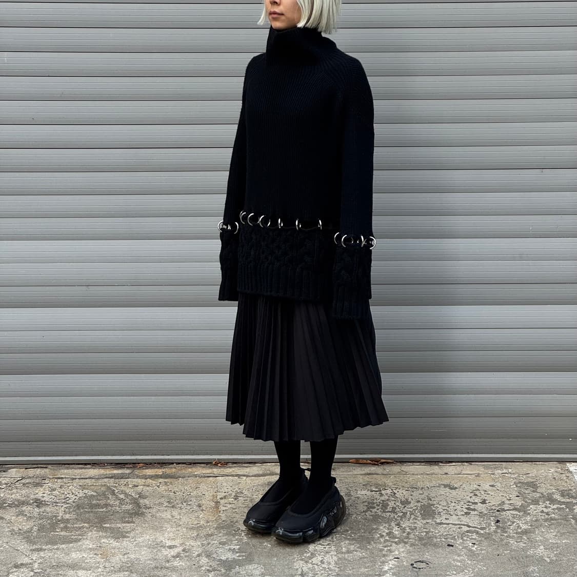 Sacai Ring Combo Black Knit 상품이미지6