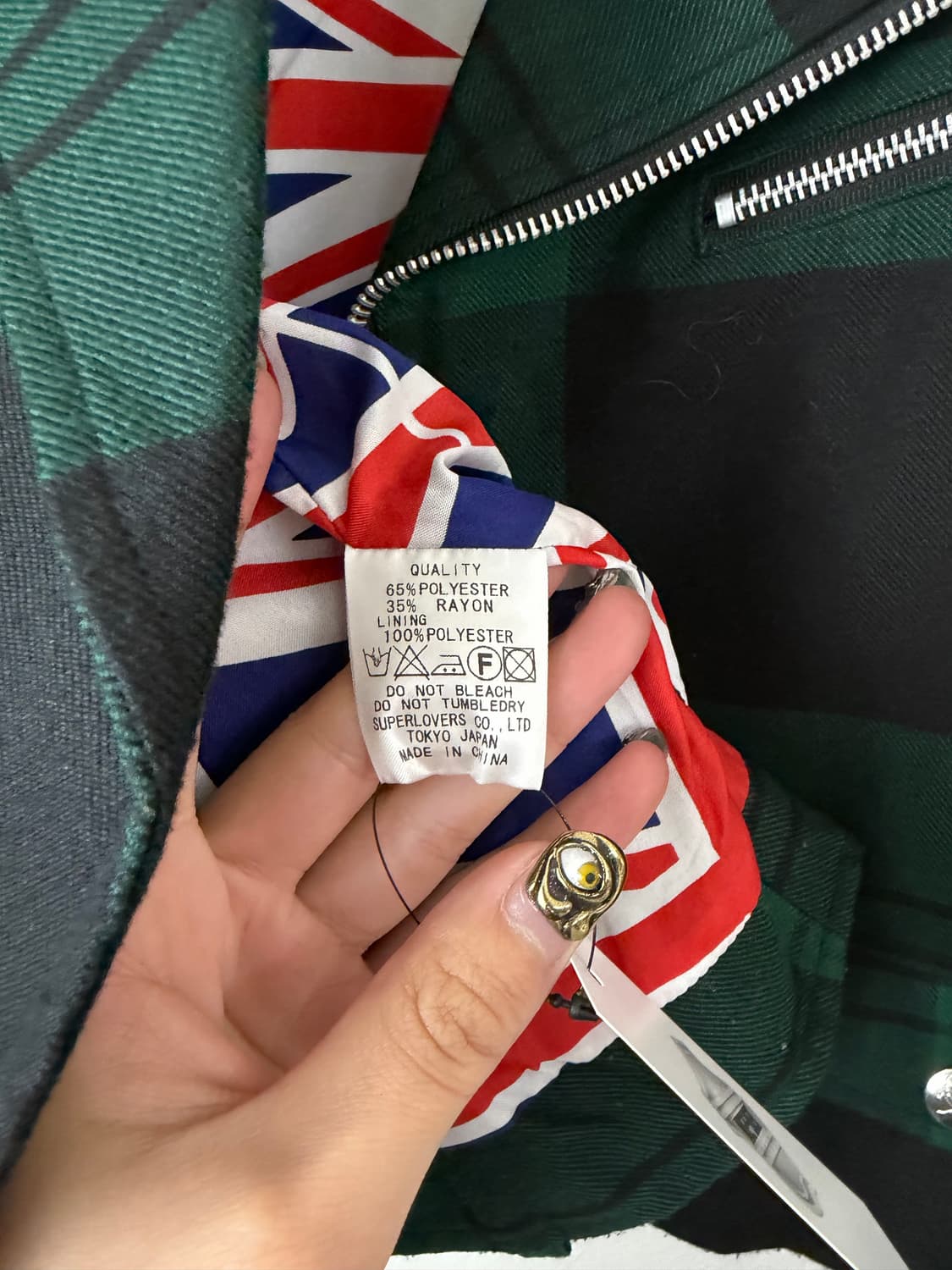 SUPER LOVERS 타탄 체크 라이더 자켓 상품이미지6