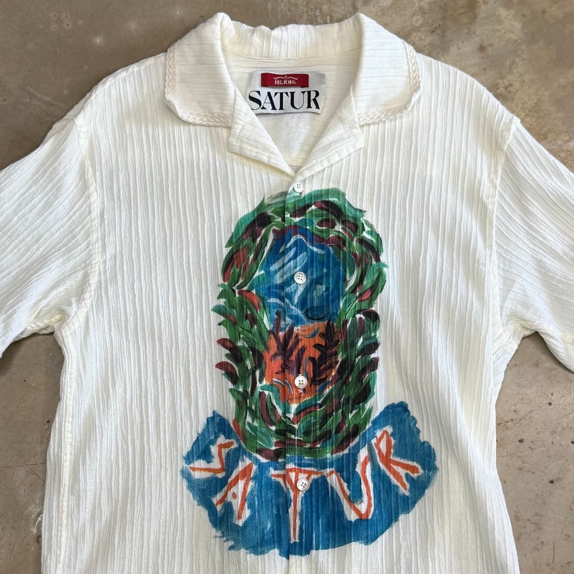 XL 세터 아이보리 반팔 셔츠 상품이미지1