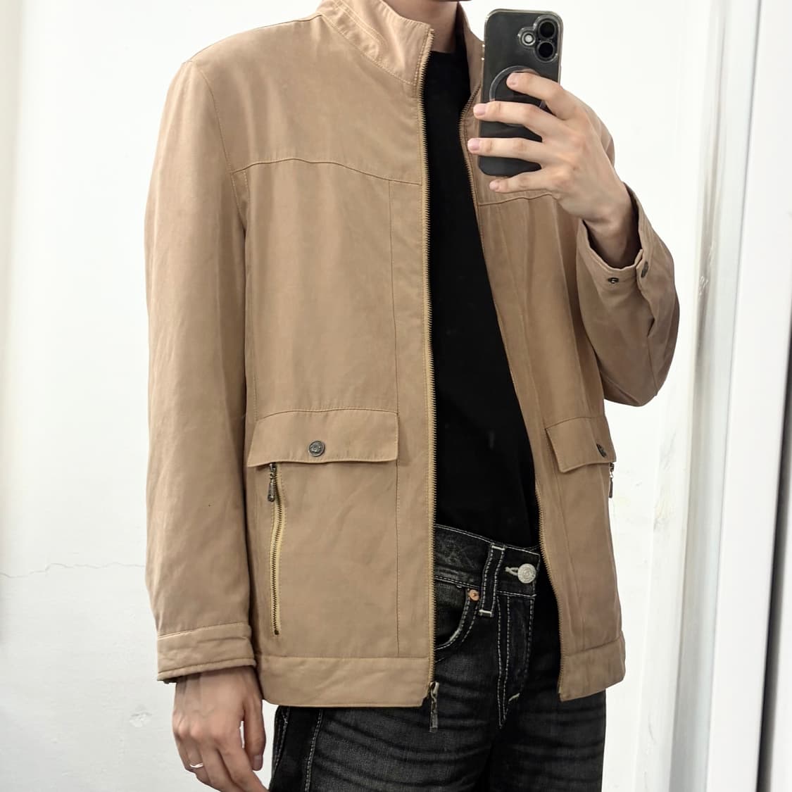 베르사체 90s 하이넥 스웨이드 자켓 상품이미지2
