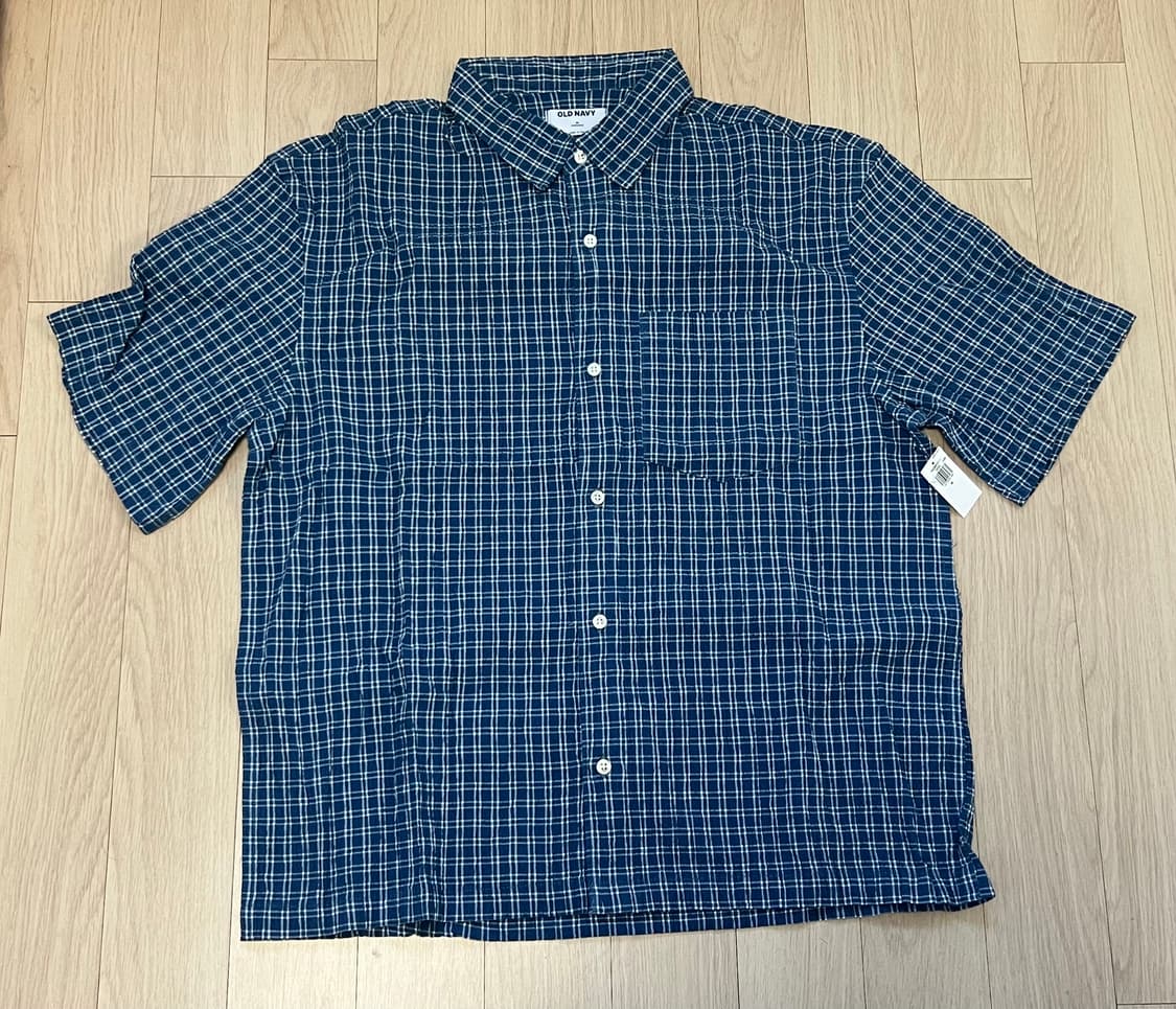 Old Navy Seersucker Check Shirt Blue 상품이미지1