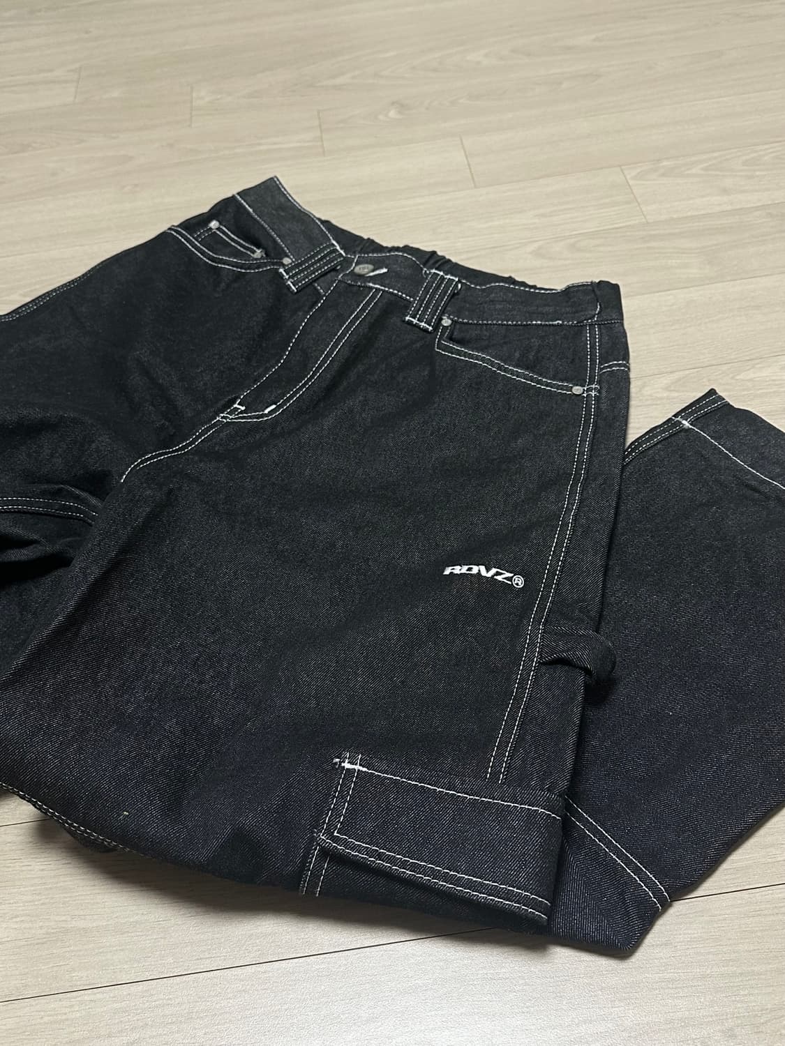 RDVZ 알디브이제트 스티치 포인트 데님 팬츠 L 블랙 상품이미지1
