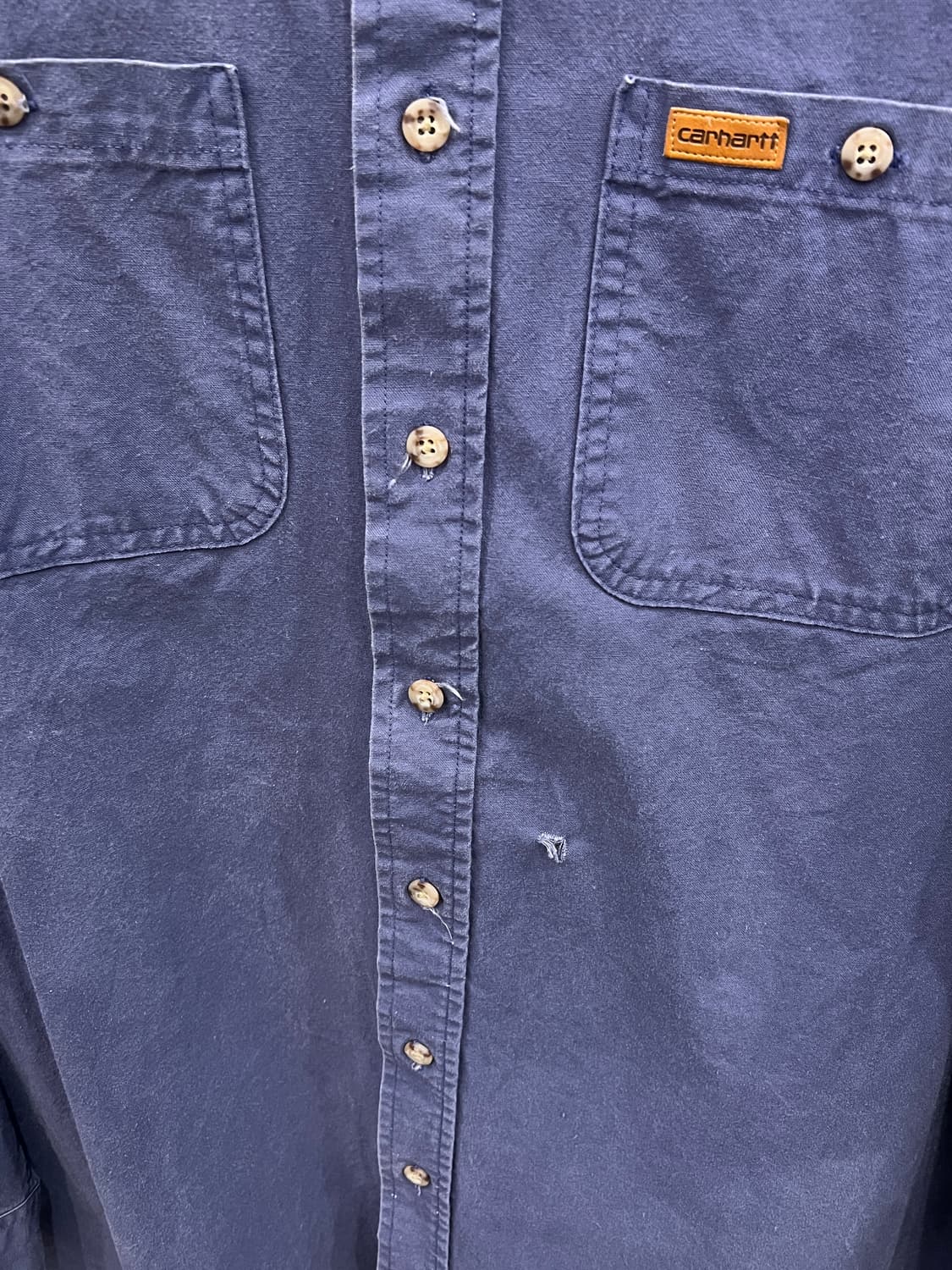 90s Carhartt 칼하트 투포켓 워크 셔츠 (made in USA) 상품이미지8