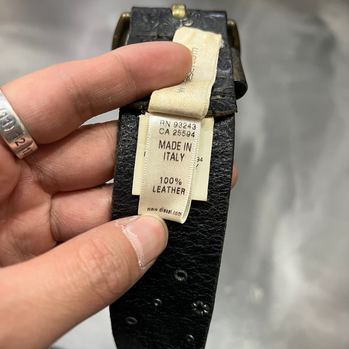  디젤 리얼레더 스터드 벨트 y14619 상품이미지6