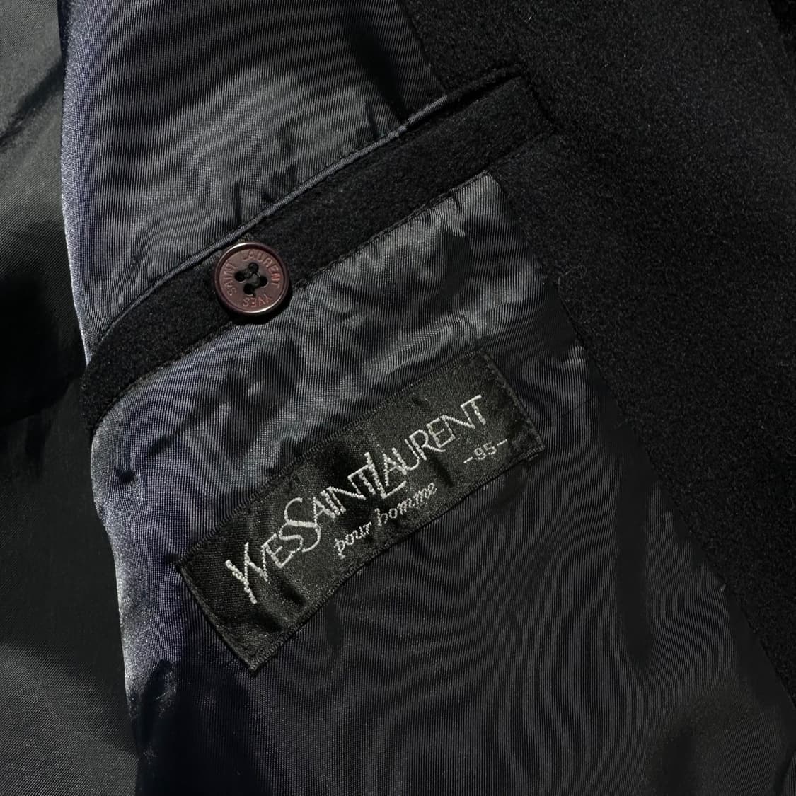 입생로랑 울 체크 블루종 자켓 네이비 상품이미지7