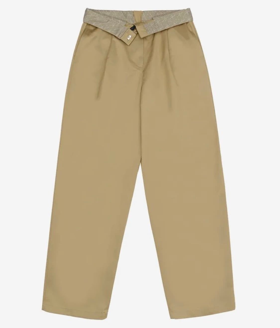 [스컬프터] Folding Waist Band Pants Beige 상품이미지1