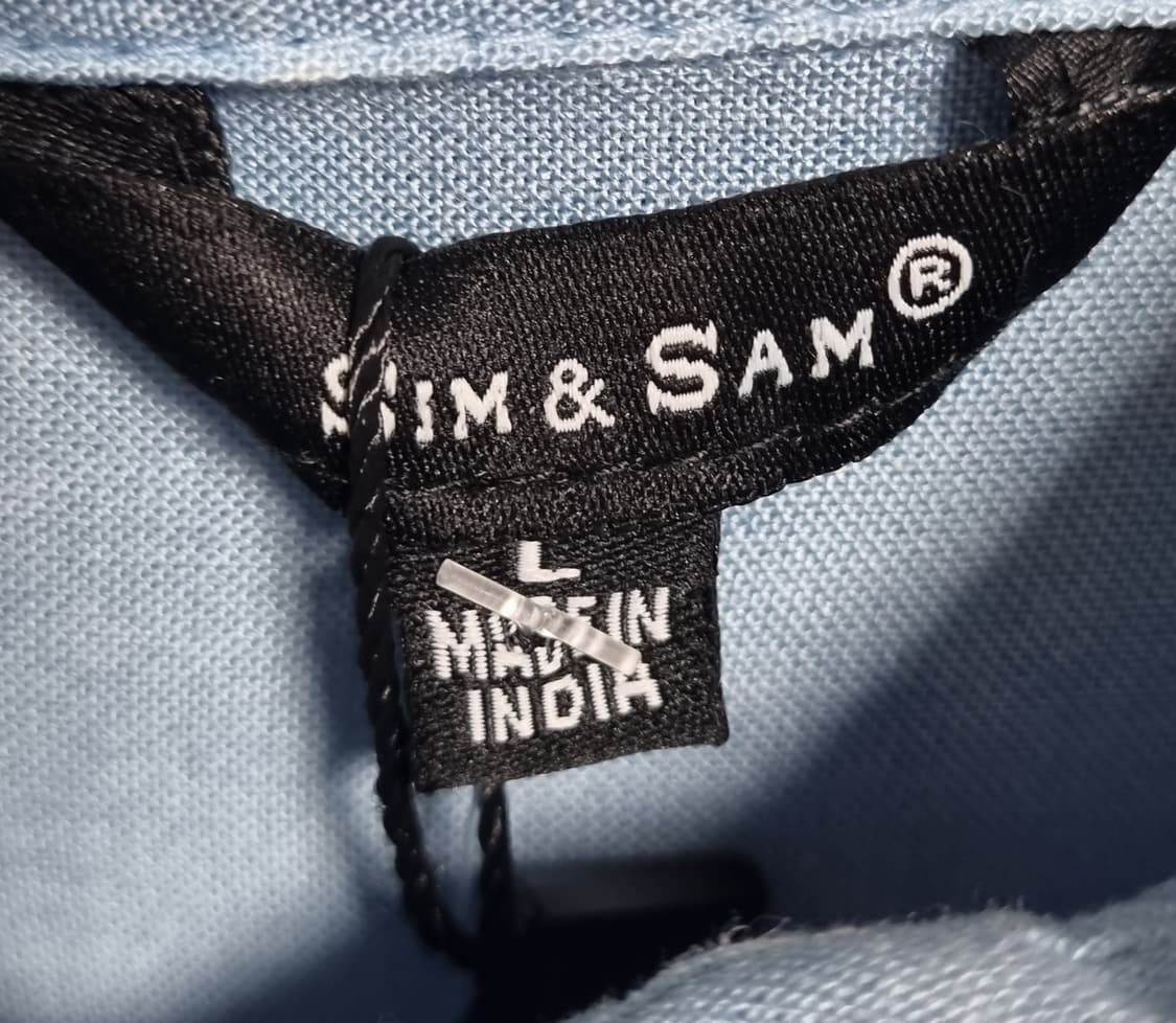 새상품) L (77) SIM&SAM 빈티지 하늘색 블라우스 상품이미지3