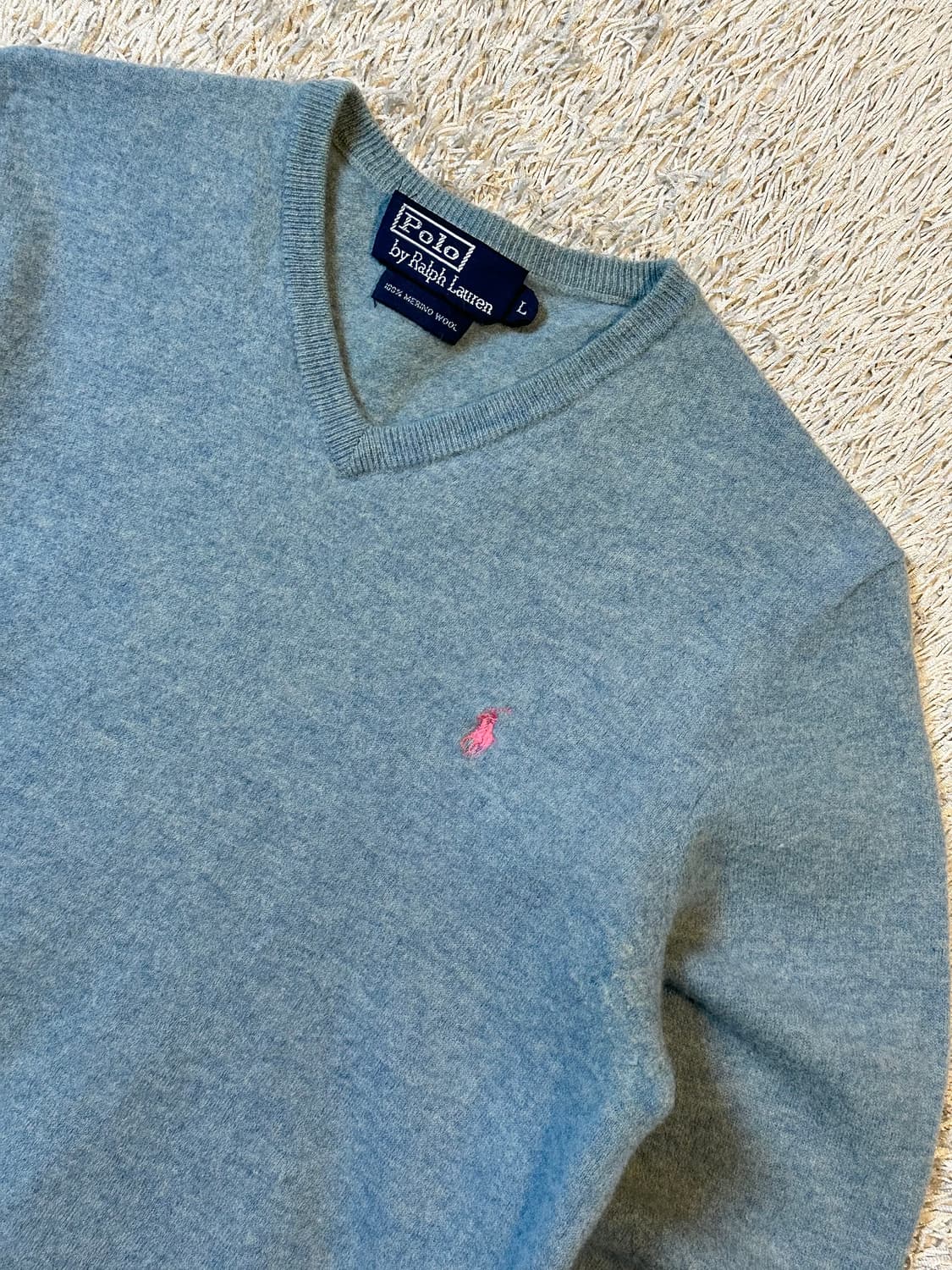 폴로 랄프로렌 메리노울 핑크포니 라운드넥 니트 상품이미지2