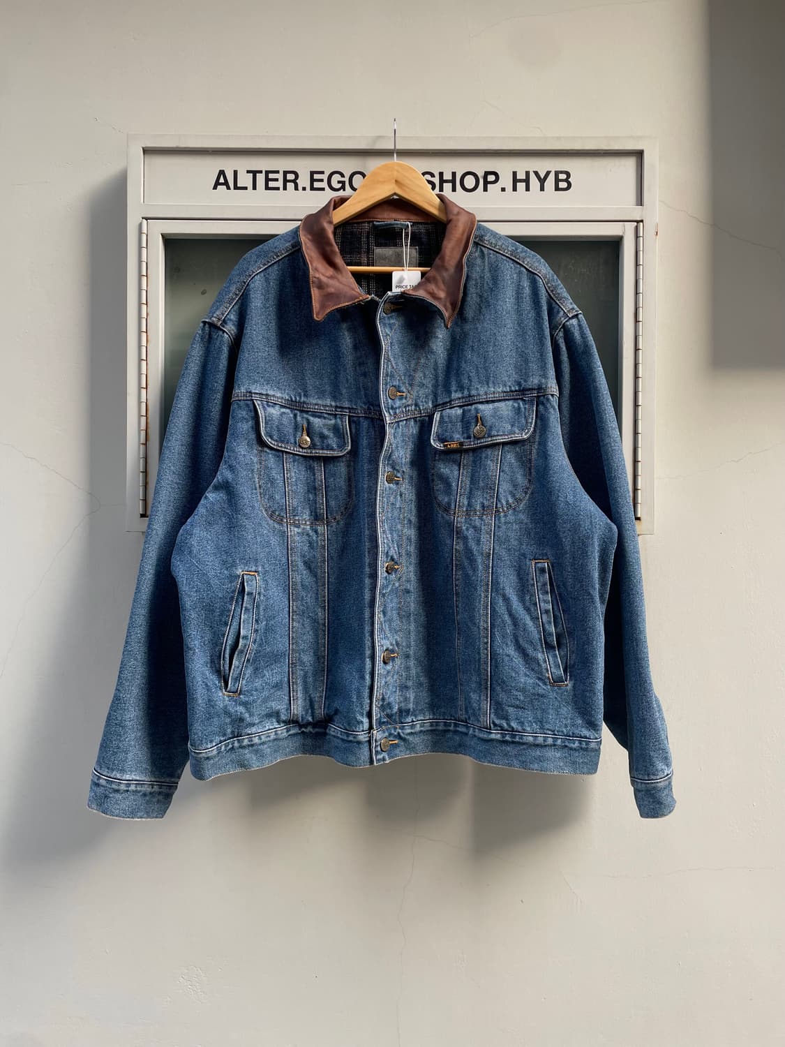 Lee leather collar denim jacket 상품이미지1