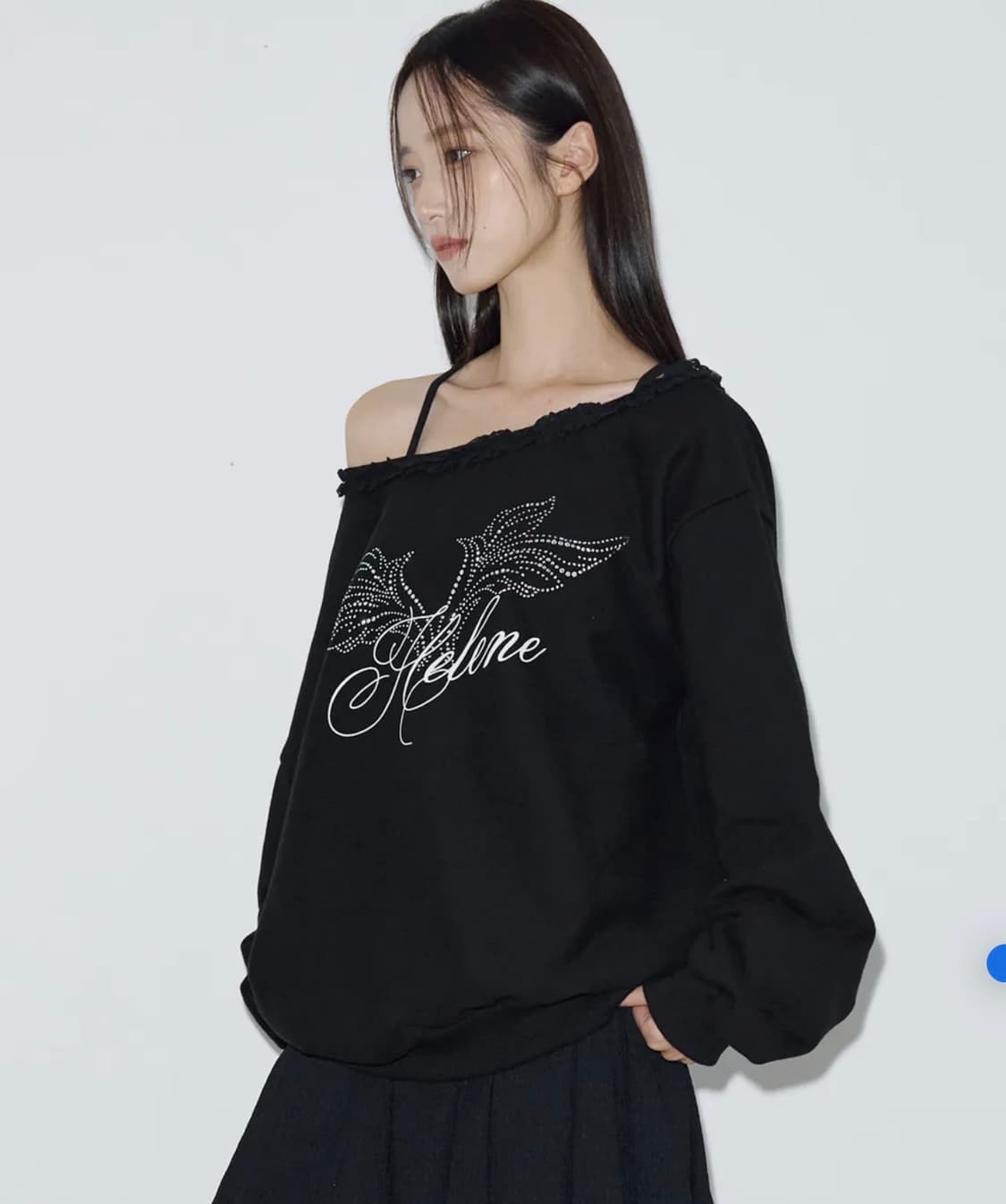 헬레네파리스 엔젤 레터링 원 숄더 스웨트셔츠 맨투맨 상품이미지1