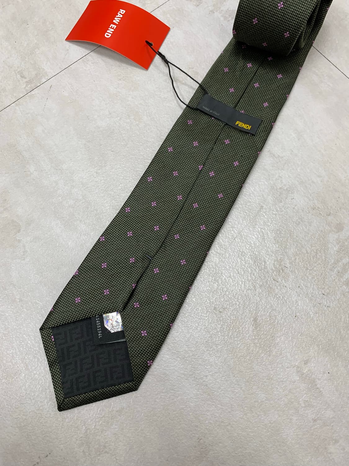 펜디 그린 플라워 패턴 디테일 넥타이 #291 상품이미지3