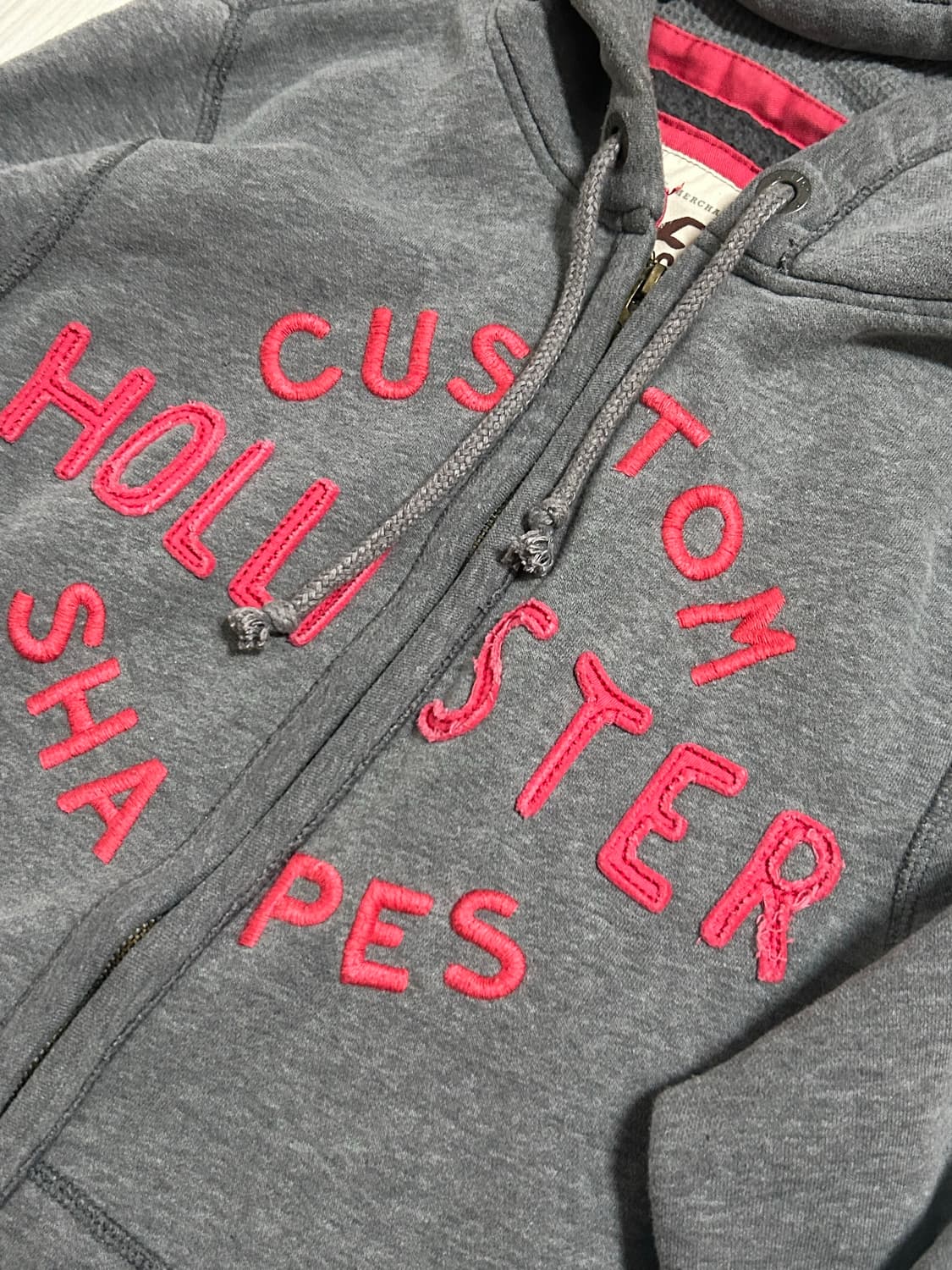 홀리스터 그레이 핑크 오버핏 후드집업  상품이미지2