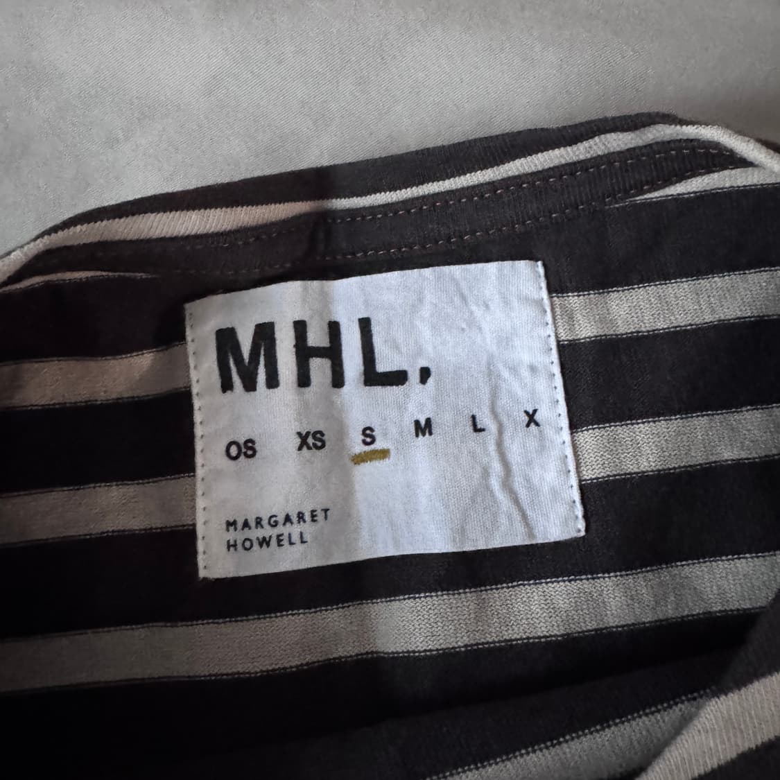 MHL 마가렛호웰 / 베이지 스트라이프 롱슬리브 티셔츠 챠콜 / S 상품이미지2