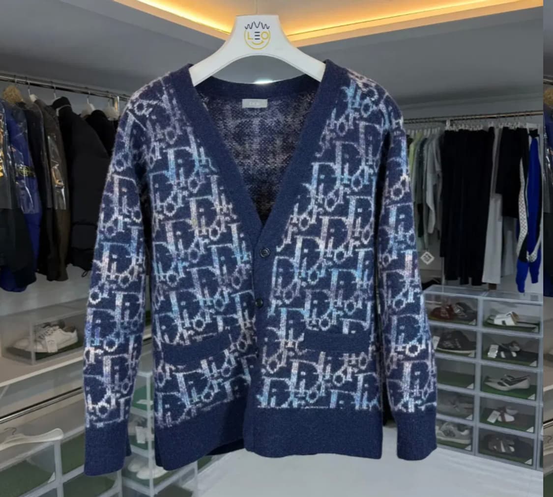 [정품] 디올 오블리크 자카드 울 니트 가디건 Xl 상품이미지1