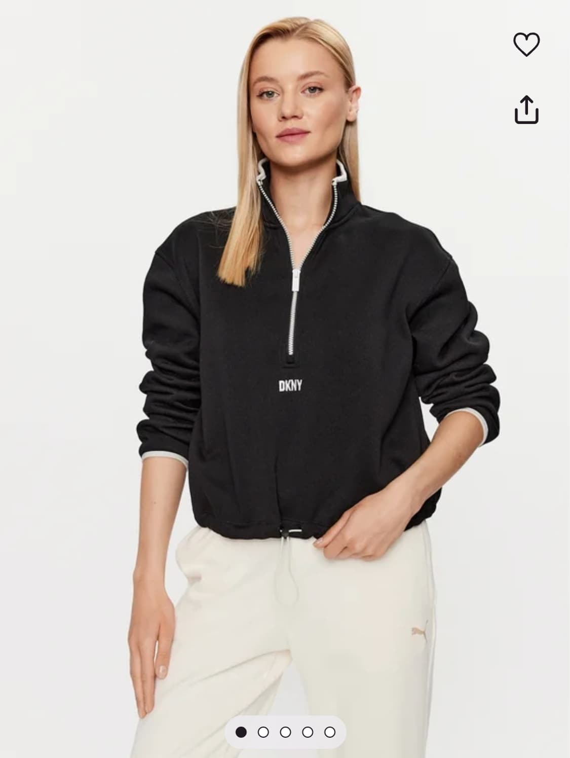 DKNY 우먼 하프 집업 스트링 맨투맨 S 상품이미지3