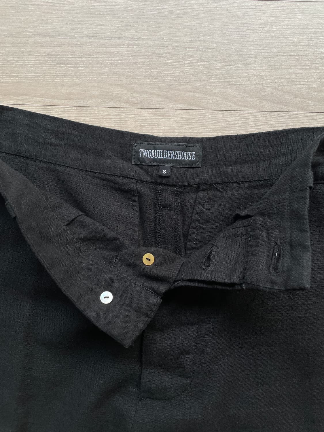 투빌더스하우스 스탠다드 01 린넨 코튼 팬츠 블랙 상품이미지3