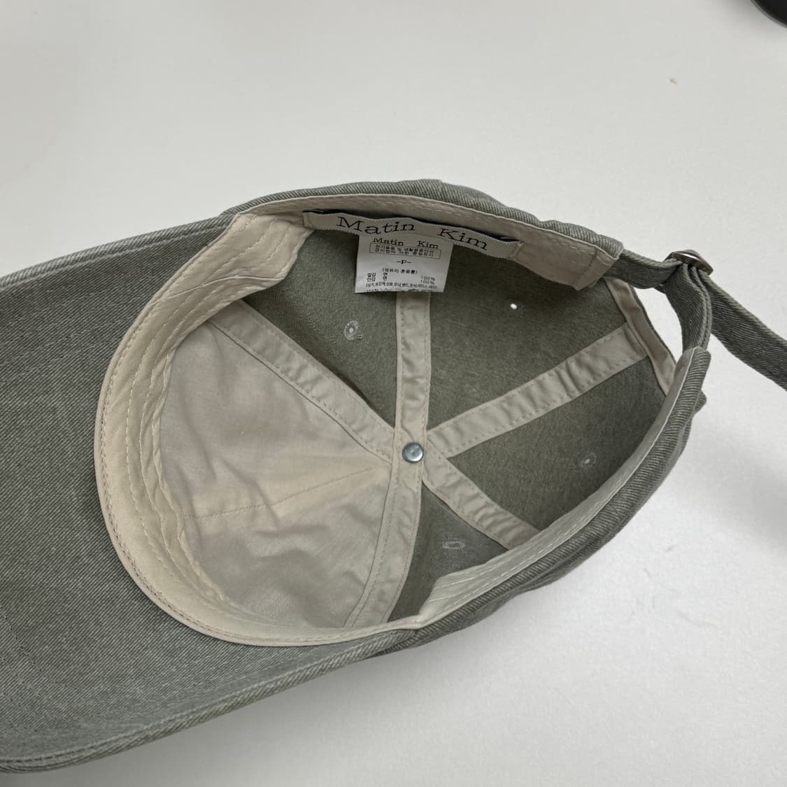 마뗑킴 마카롱 라이트카키 볼캡 상품이미지6