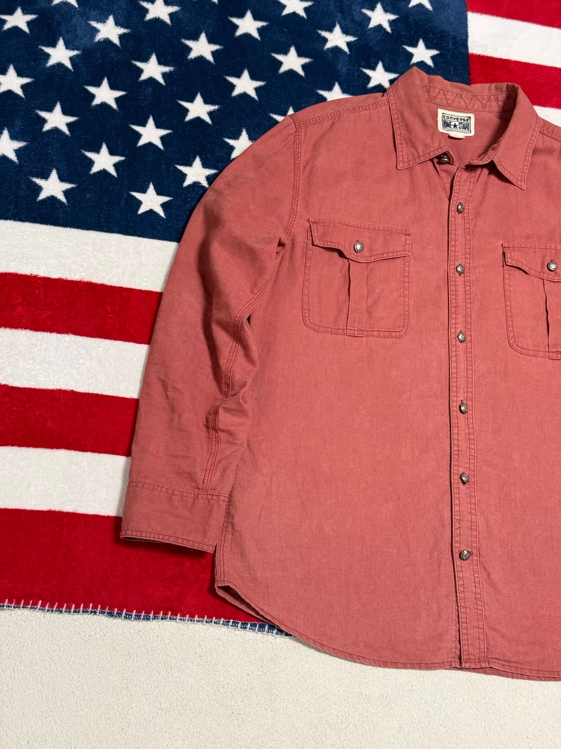 컨버스 빈티지 린넨셔츠 Converse Linen Blend Shirt. 상품이미지2