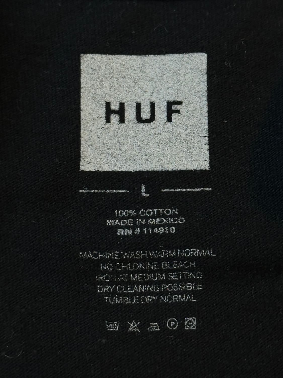 허프 HUF 백프린팅 반팔 티셔츠 블랙 상품이미지5