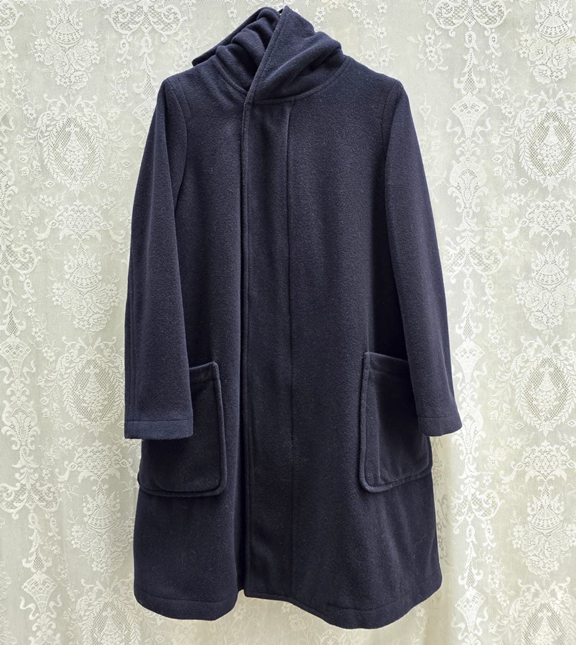 주카 후드 울 코트 A 라인 상품이미지1