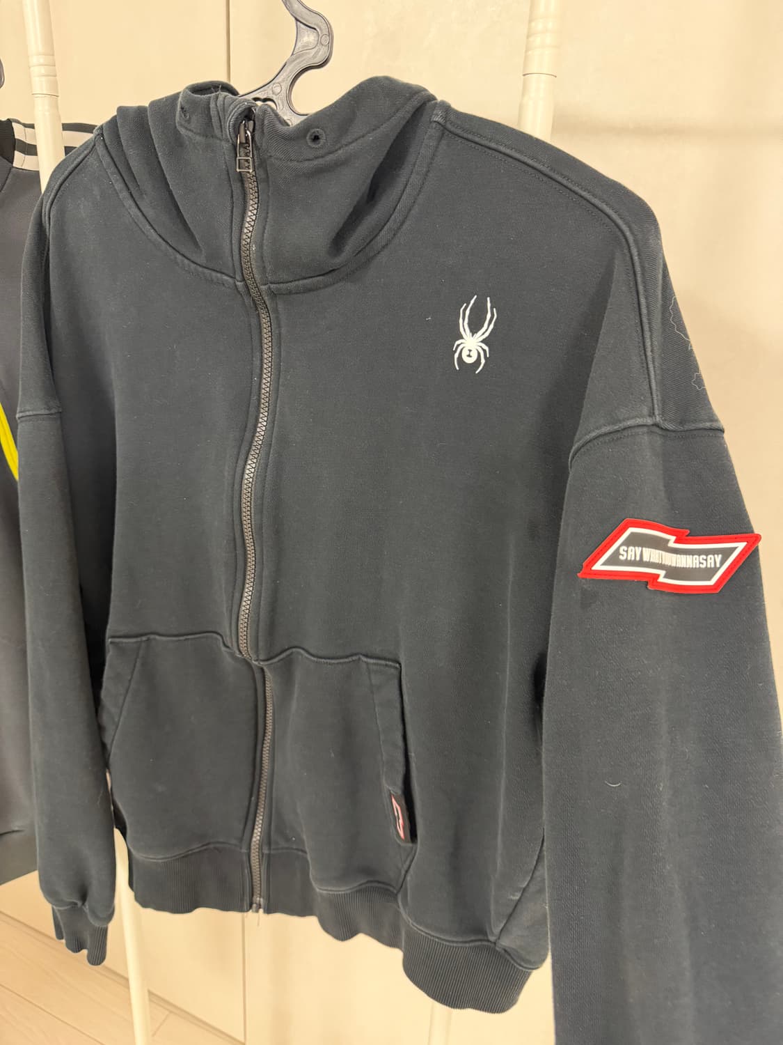 스파이더 후드집업 검정L 상품이미지1