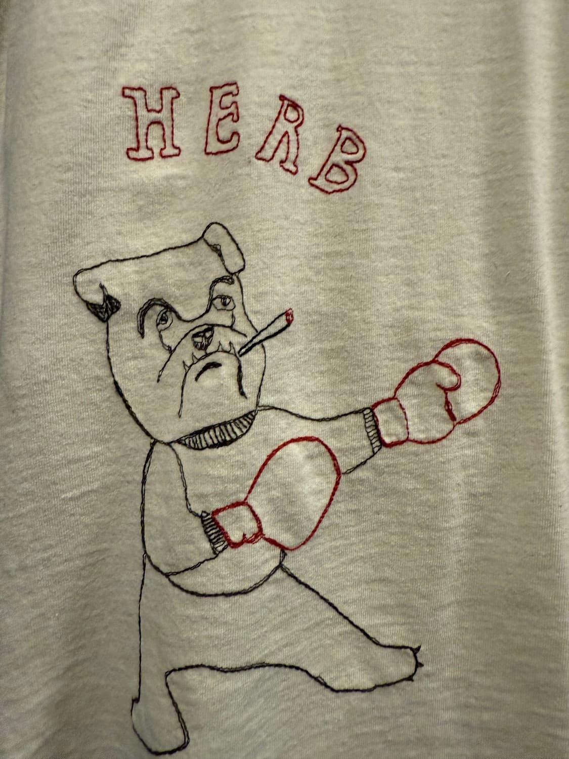 SAMUEL ZELIG BOXING TEE - NATURAL/RED 상품이미지4