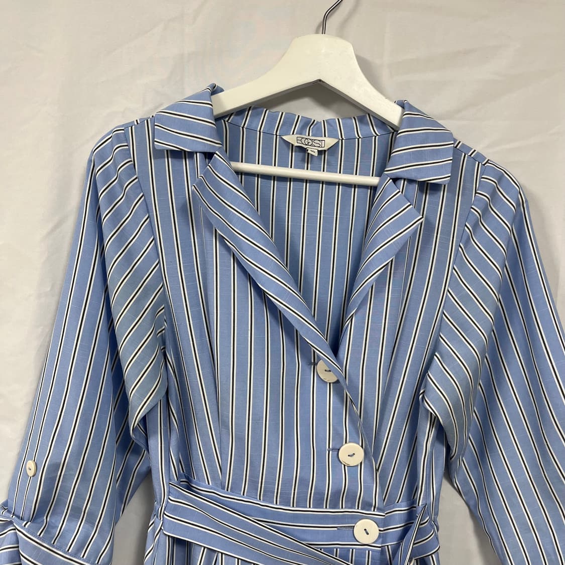 에고이스트 스트라이프 벨티드 셔츠 원피스 상품이미지3