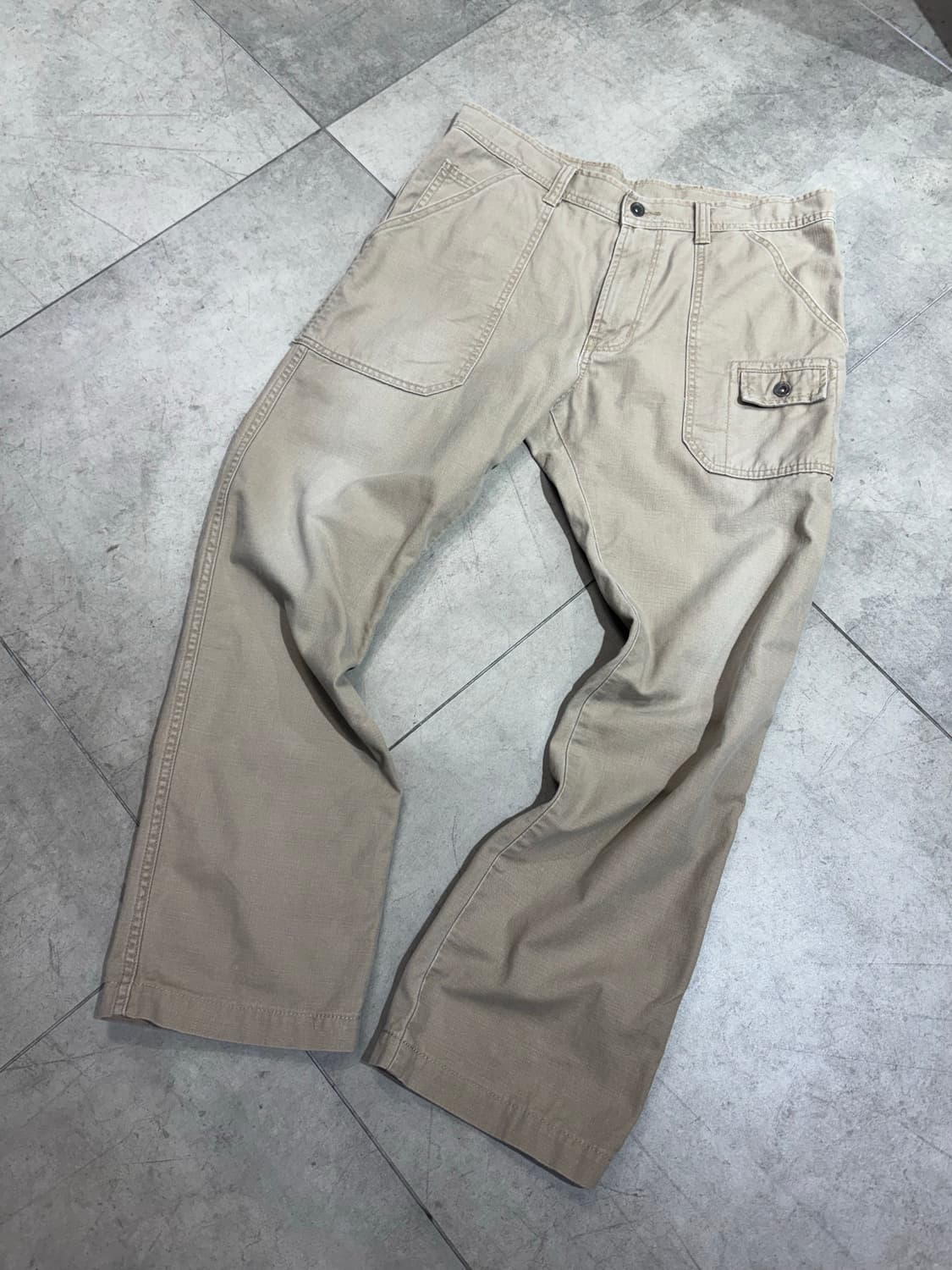 알파 인더스트리 베이지 카고 코튼 와이드 팬츠 상품이미지1