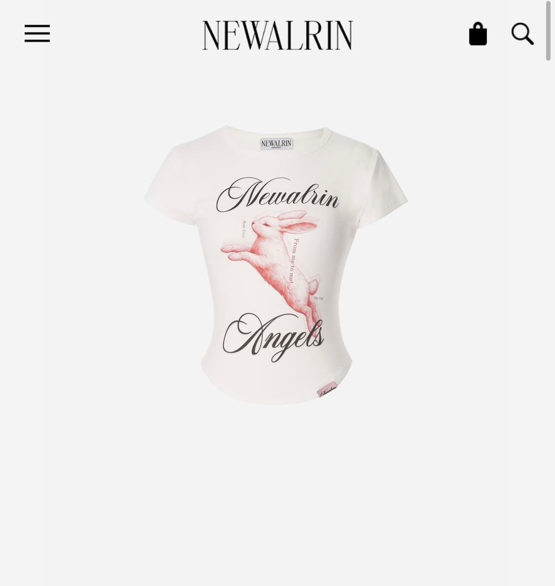 뉴얼린 버니 프린트 탑 short sleeve top 상품이미지1