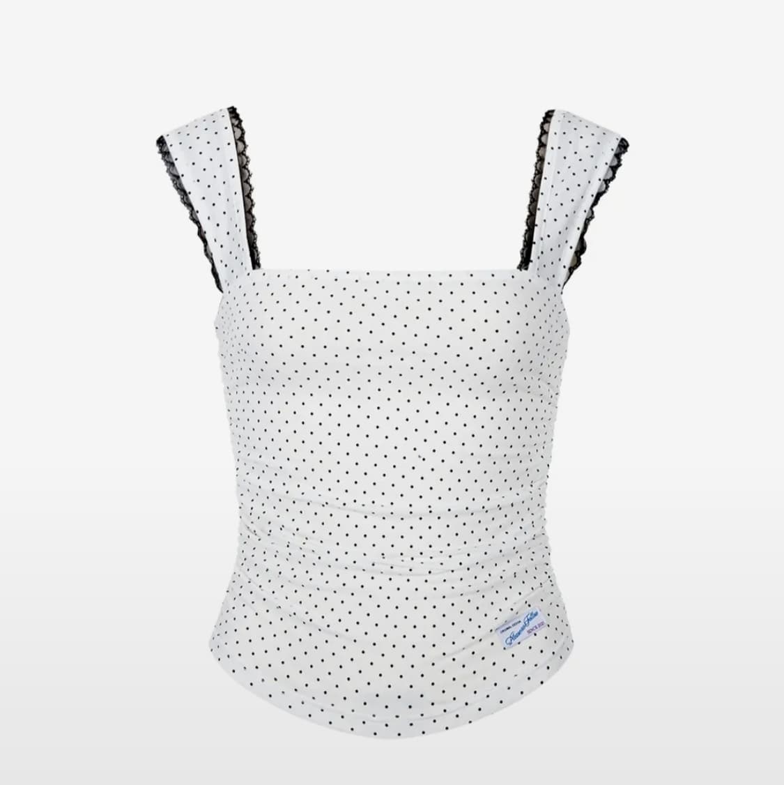 플리즈노팔로우 도트 레이스 슬리브 탑 상품이미지1