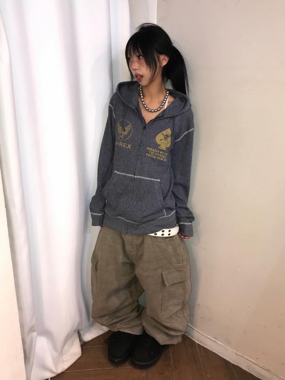 Avirex USAF Waffle Hood Zip-Up 상품이미지2