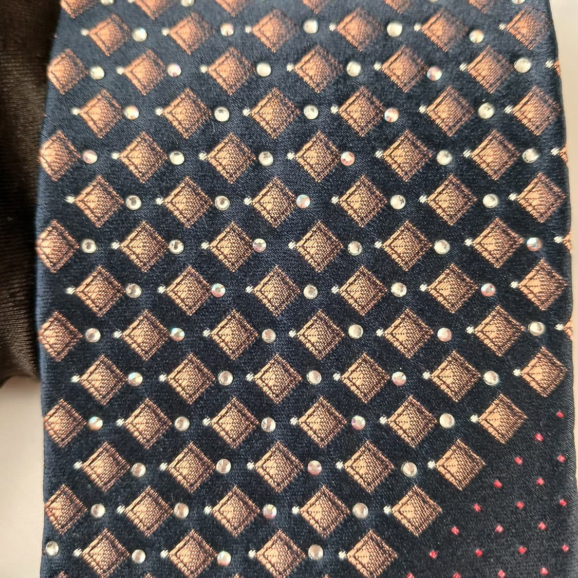 밀라숀 실크 네이비 믹스 패턴 넥타이 8.8cm A~B등급 A19572
 상품이미지7