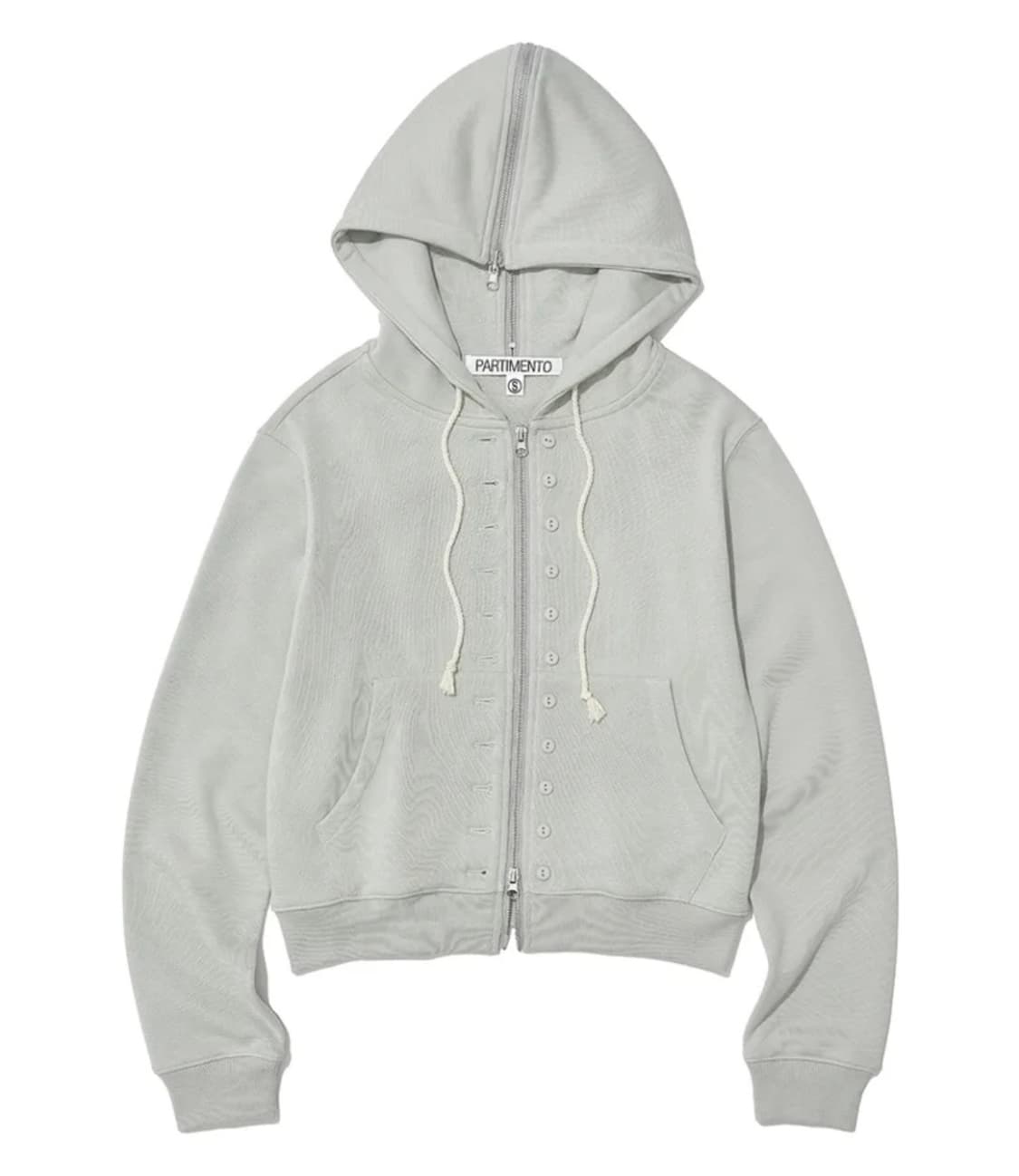 파르티멘토 우먼 76 아플리케 듀얼 후디 집업 민트 그레이 상품이미지1