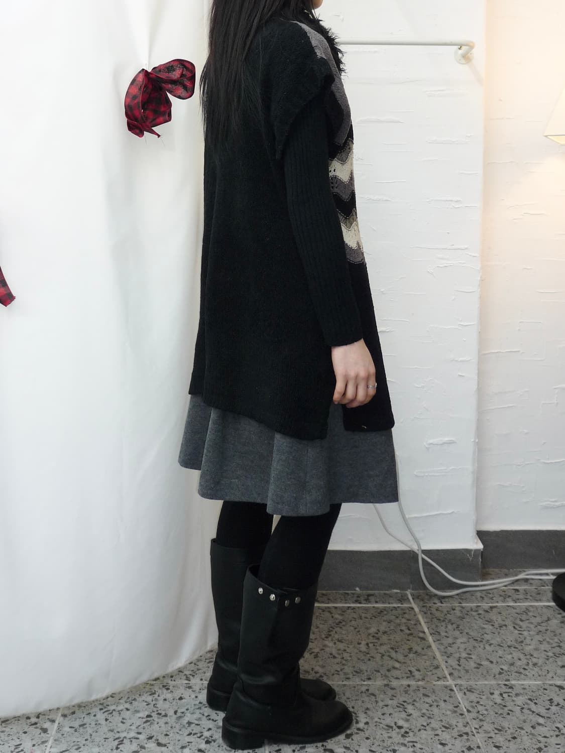 Fur neck vintage vest 상품이미지3