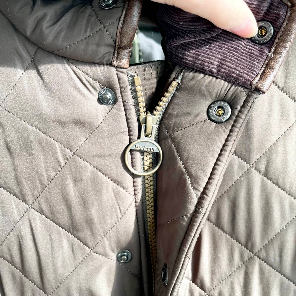 A2 Barbour 바버 브라운컬러 POWELL 퀼팅 자켓 M(95-10 상품이미지6