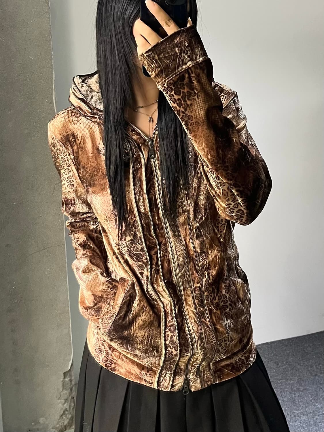 토네이도 마트 레오파드 멀티 집 후디 상품이미지1