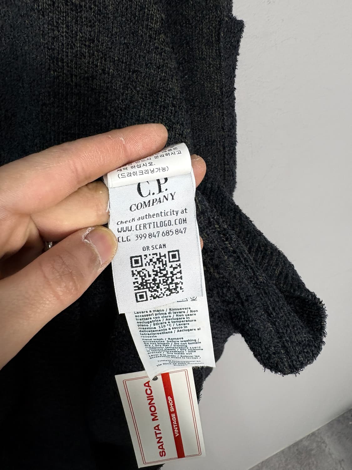 CP 컴퍼니 렌즈 딥 차콜 모 터틀넥 니트 A3597 상품이미지7