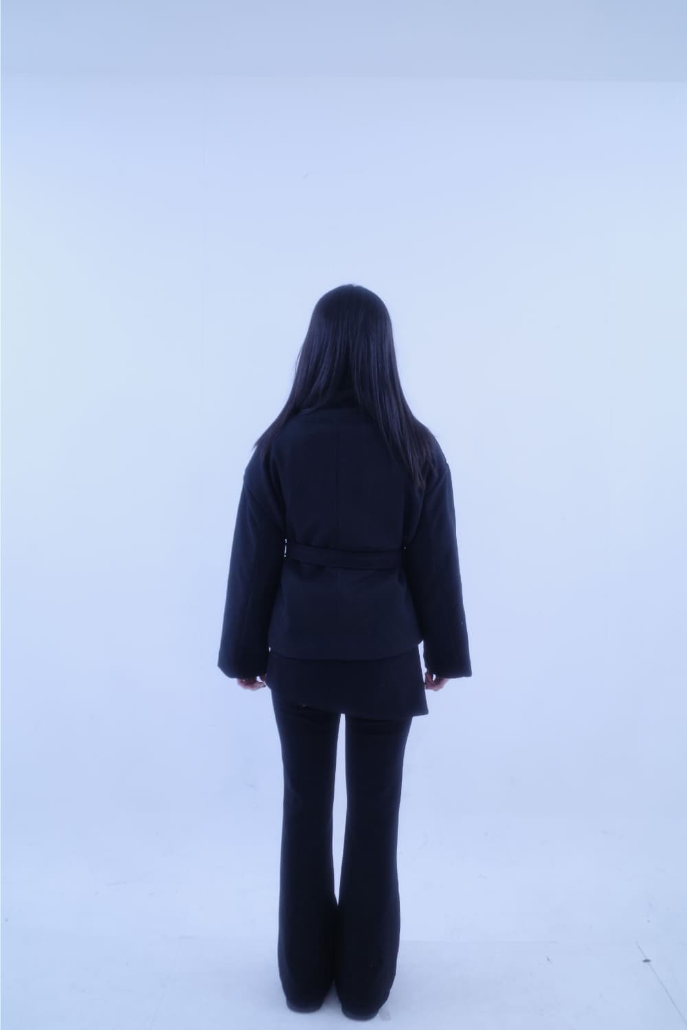 묘랑 유니 하이넥 모직 숏 코트 상품이미지5