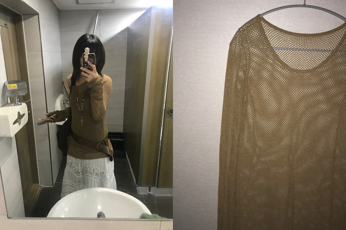 mesh long knitwear 상품이미지1