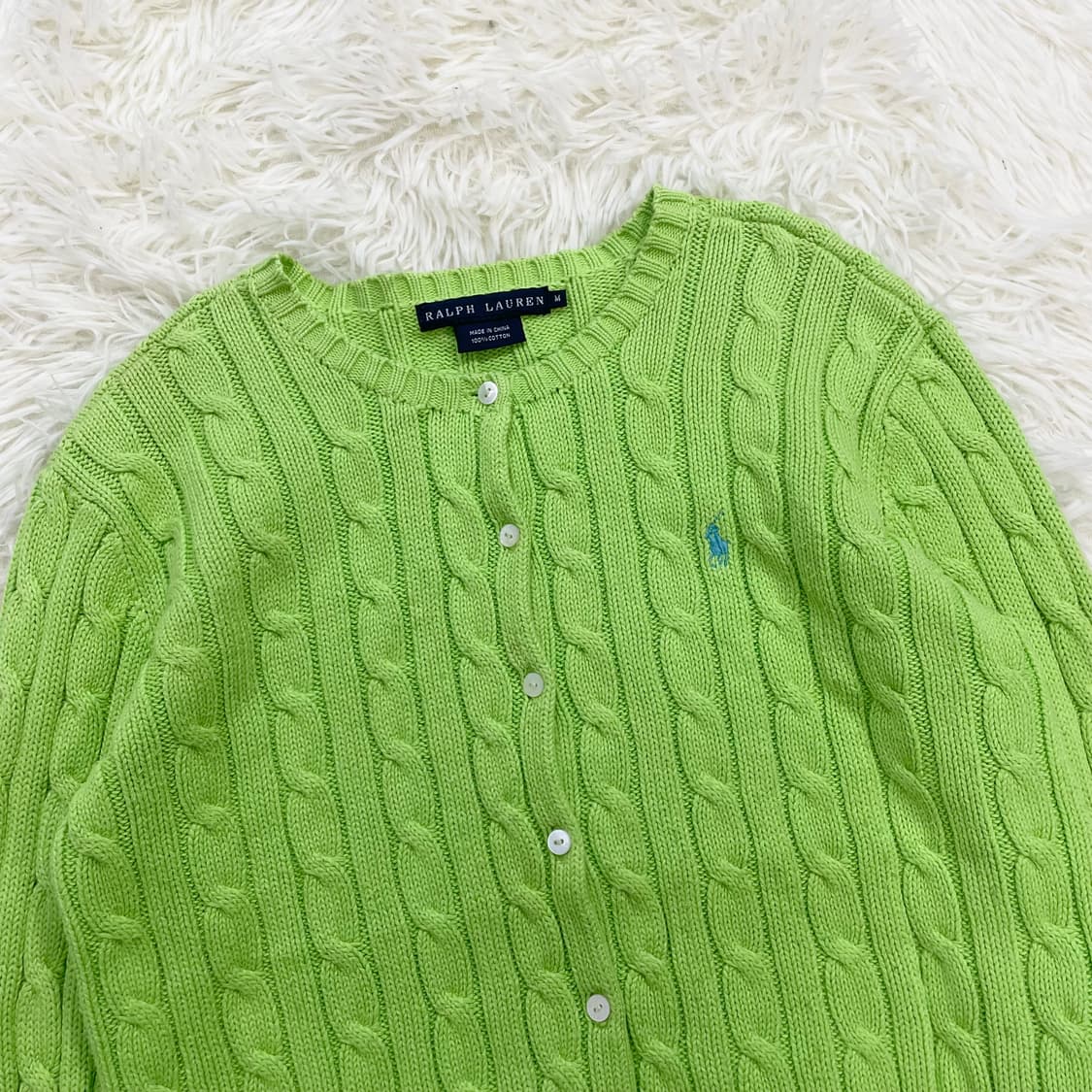 폴로 랄프로렌 포니 로고 케이블 라운드 가디건 니트 상품이미지3