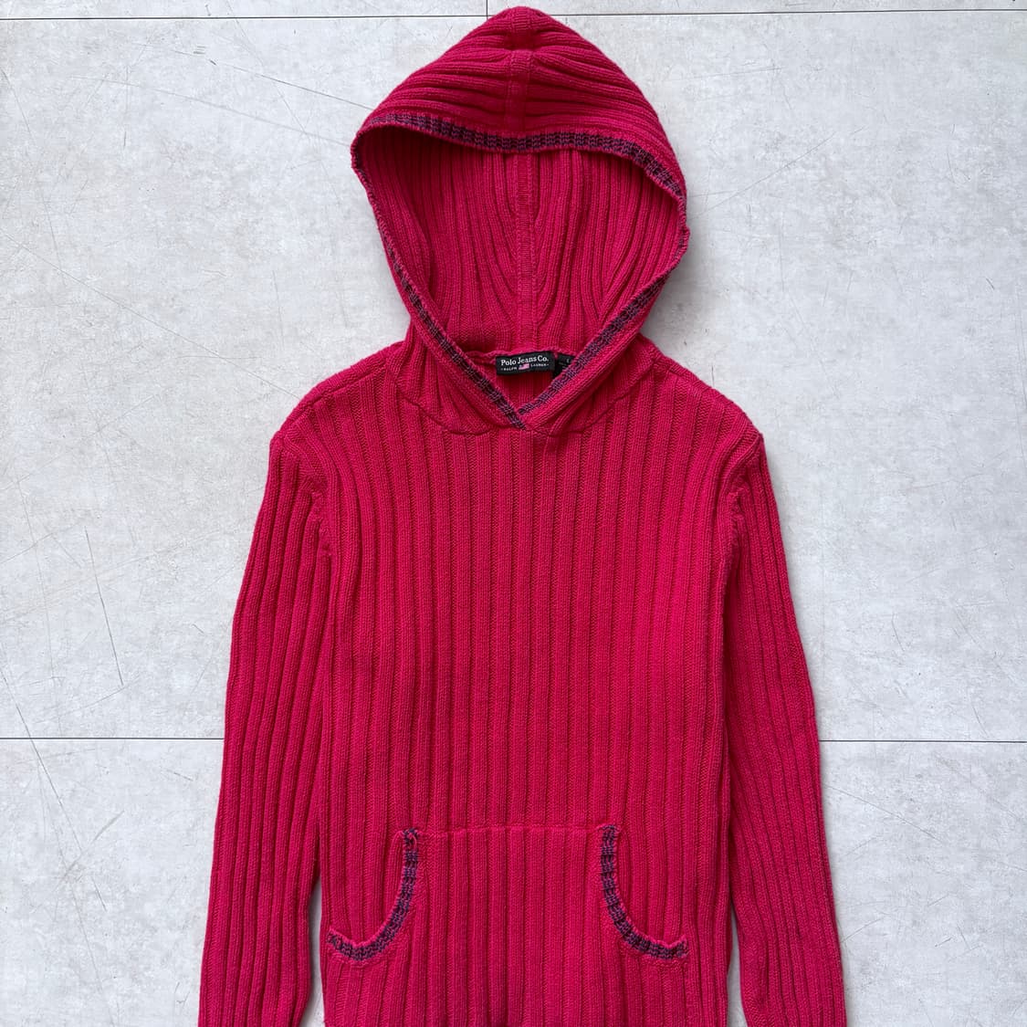 우먼즈) 폴로 진스 골지 코튼 후디 상품이미지2