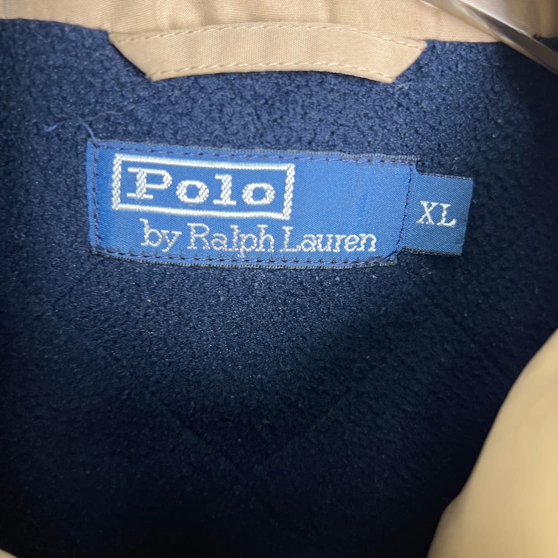 폴로 랄프로렌 베이지 플리스 라이닝 웜업 자켓 XL 상품이미지3