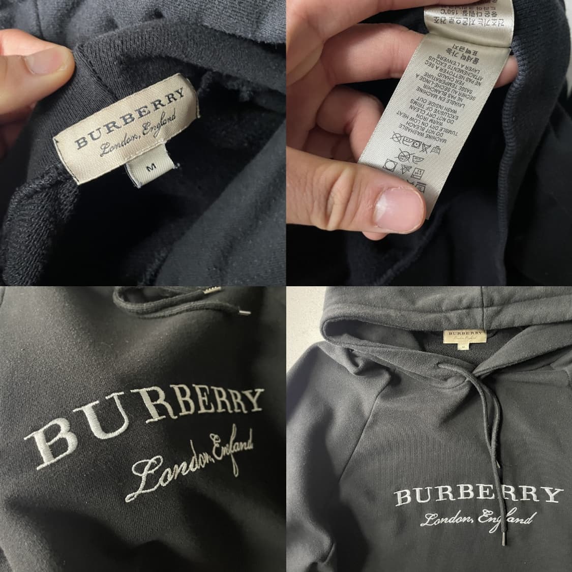 버버리 자수 레터링 후드티 상품이미지3