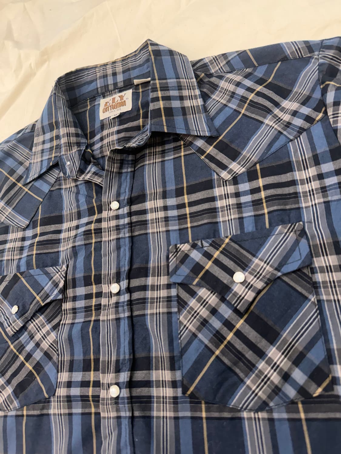 ELY 빈티지 웨스턴 셔츠 네이비 체크 상품이미지2