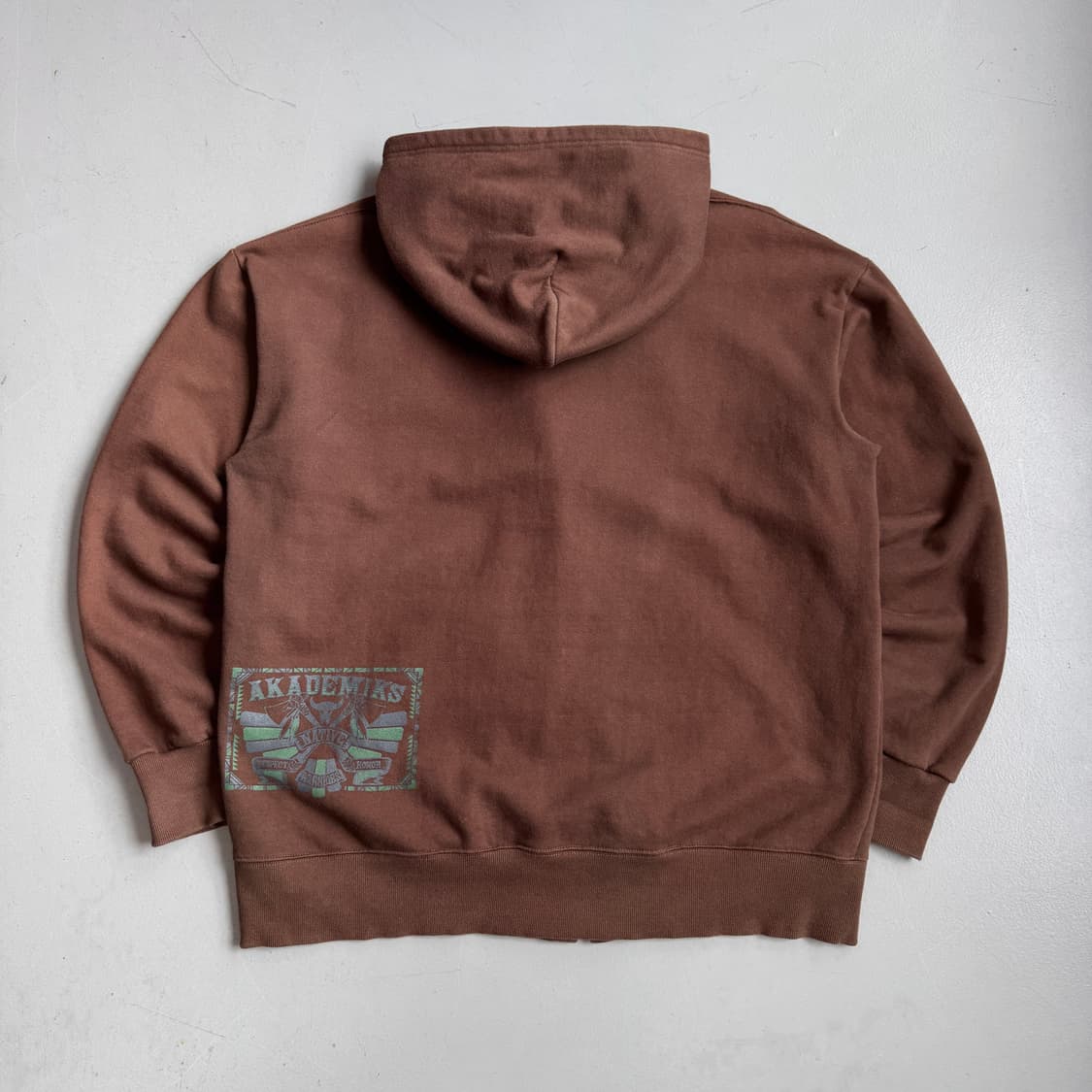 아카데믹스 Y2K 올드스쿨 오버핏 후드집업 브라운 상품이미지3