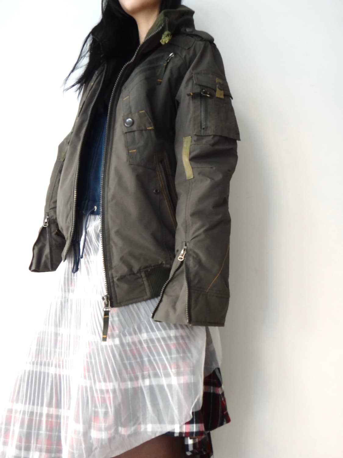 MA -1 flight high neck jacket / khaki 상품이미지8